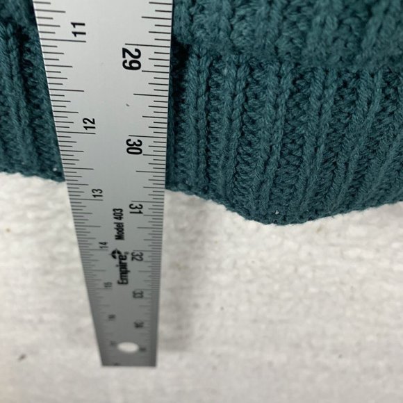 Soft Surroundings Highland Sweater Women's Medium Teal Cotton Chunky Knit 8538 - Picture 4 of 8